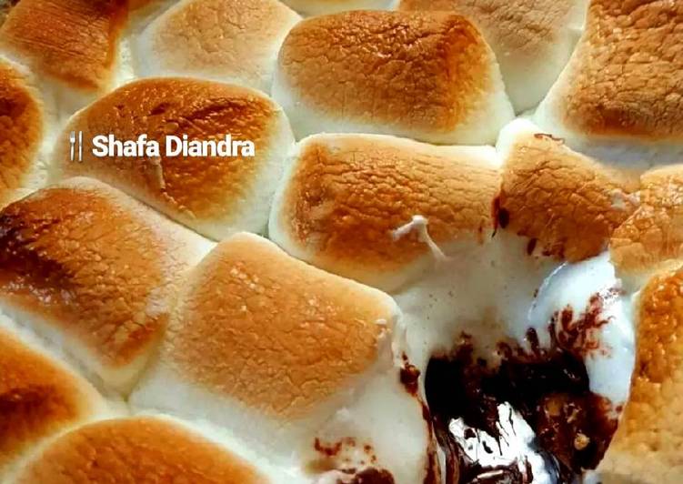 cara membuat S'mores Dip (baked)