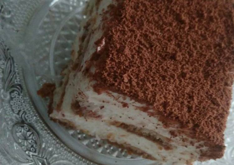 bahan dan cara membuat Tiramisu (tanpa telur...NO ribet)