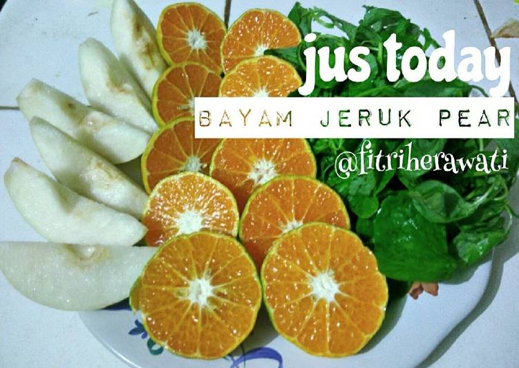 gambar untuk resep makanan Jus sehat/jus diet : pear, bayam, jeruk peras