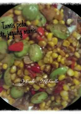 Tumis peda, pete, jagung manis