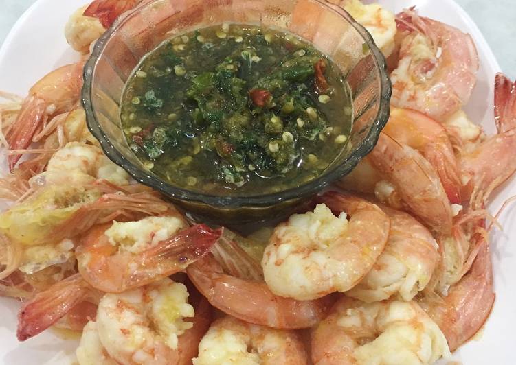 resep masakan Udang Rebus Mentega + Cocolan ala Thailand