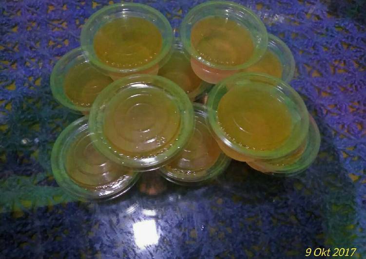 cara membuat Puding stroberi jeruk