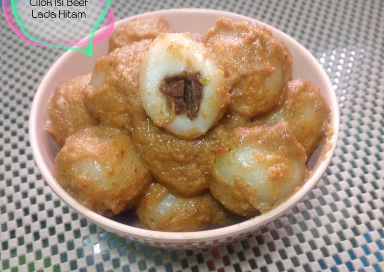 Cilok Isi Beef Lada Hitam #PekanInspirasi #KenyalKenyol recipe main photo