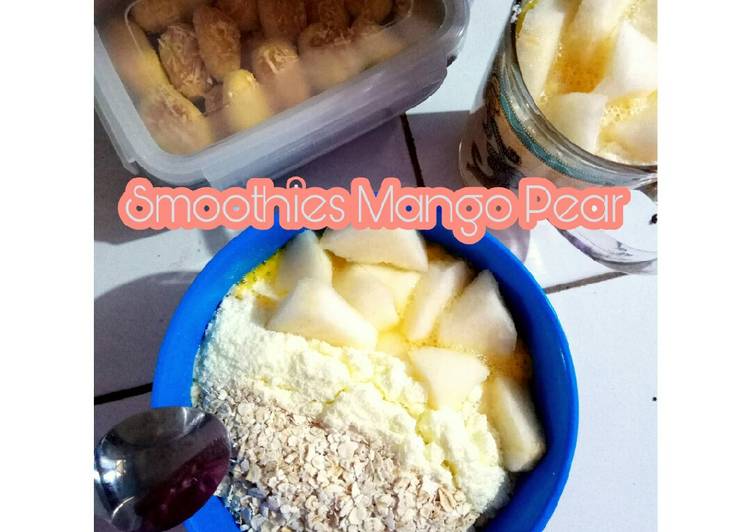 bahan dan cara membuat Smoothies Mango Pear