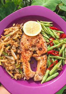 Salmon grilled with vegetble untuk diet
