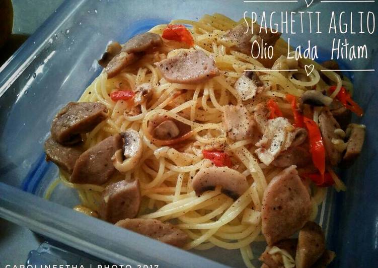 resep makanan Spaghetti aglio olio lada hitam