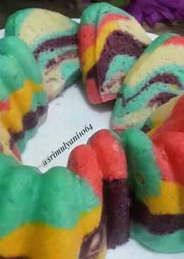 Rainbow cake putih telur
