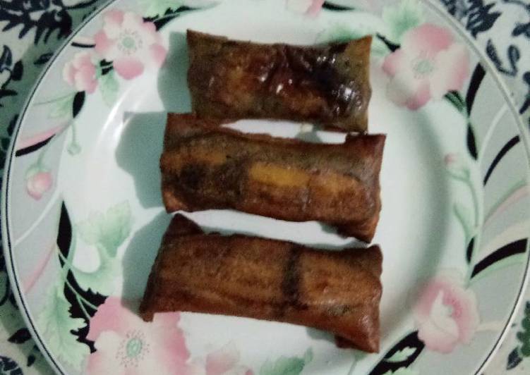 gambar untuk cara membuat Pisang coklat keju lumer