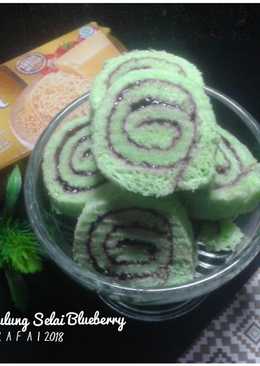 Roti Tawar Gulung Selai Blueberry