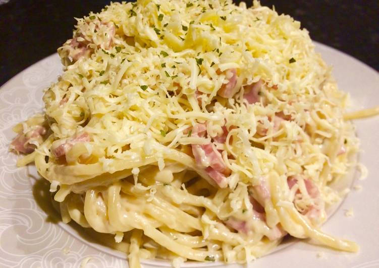 resep Spaghetti ?? Carbonara super creamy