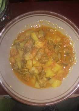 Hati ayam dan ampela tumis kentang SAMBALADO