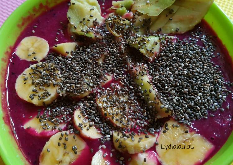 resep makanan Smoothies buah naga mix pisang