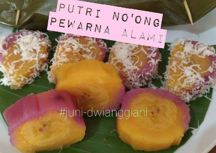 resep masakan Putri No'ong dengan pewarna alami