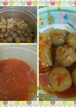 Cilok tetalan daging sapi + saos homemade