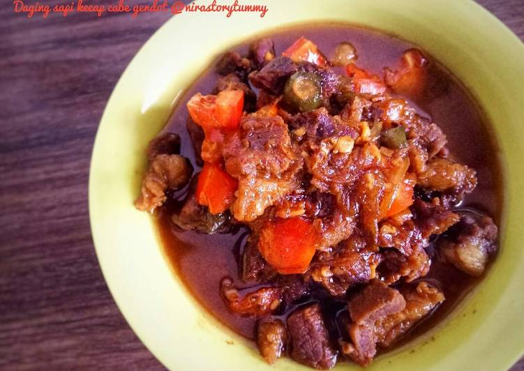 resep masakan Daging sapi kecap cabe gendot