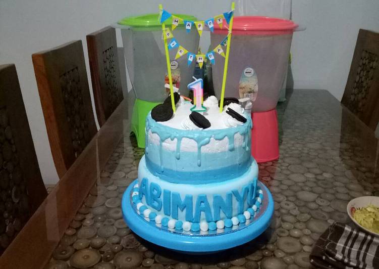 gambar untuk cara membuat Birthday cake fondant dan butter cream