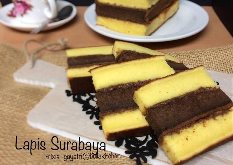 resep lengkap untuk Lapis Surabaya