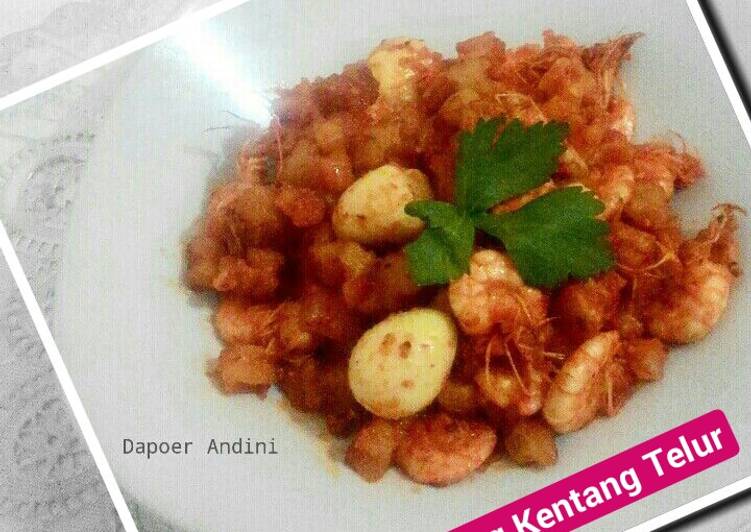 resep lengkap untuk Balado Udang Kentang Telur Puyuh