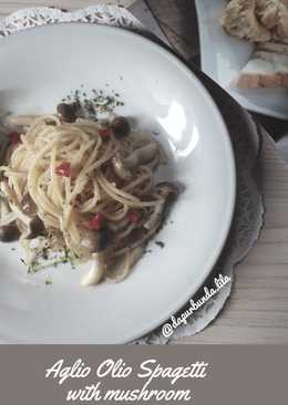 Spagetti tumis jamur (aglio olio mushroom)