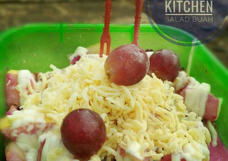 cara membuat Salad buah keju