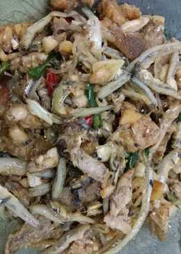 Tumis teri ayam tempe