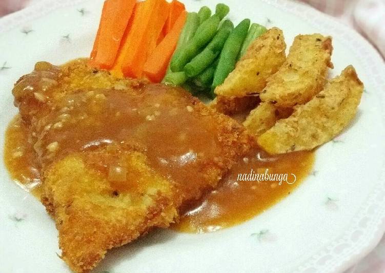 resep makanan Dory Steak Blackpepper Sauce