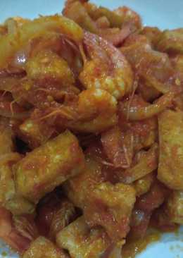 Udang tahu asam manis pedas