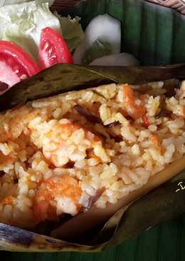 Nasi Bakar Udang Jamur Wortel