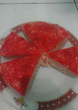 Cheese cake lembut selai strowbery