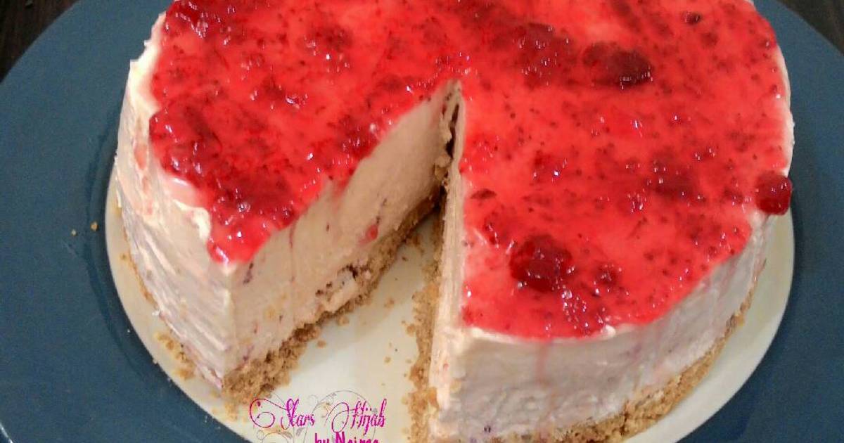 Resep Strawberry cheesecake no bake Resep Strawberry cheesecake no bake