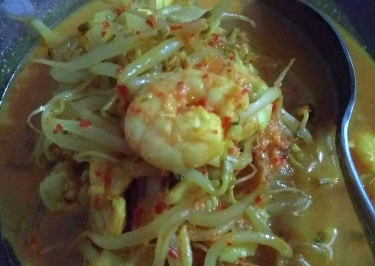 resep lengkap untuk Gulai Udang Cantik Hias Tahu Tauge