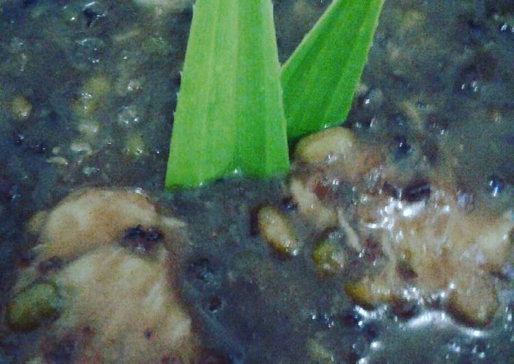 resep Bubur kacang ijo ketan item durian enakk ??