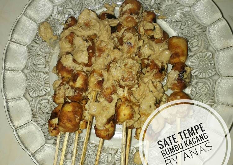 bahan dan cara membuat Sate tempe bumbu kacang