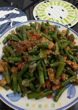 Kacang Panjang Tumis Pedas Tempe