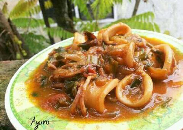 resep Cumi saos Padang