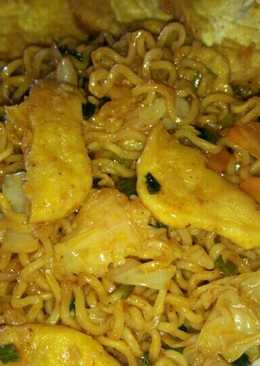 Capcay mie goreng instan