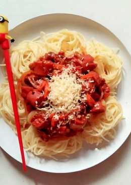 Spaghetti saus bolognais la fonte+sosis