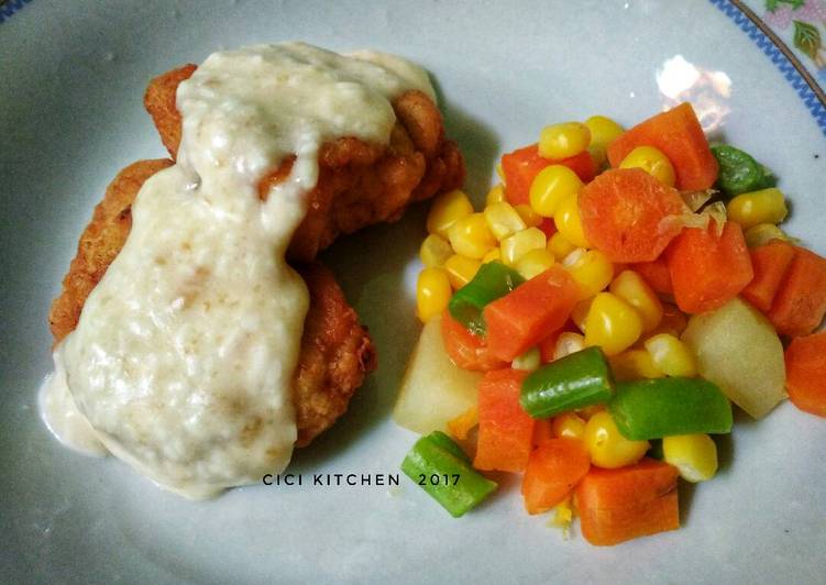 gambar untuk cara membuat Chicken Katsu Saus Keju