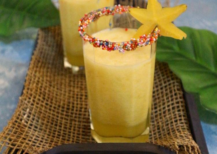 bahan dan cara membuat Juice Kuning Segar (belimbing nanas)