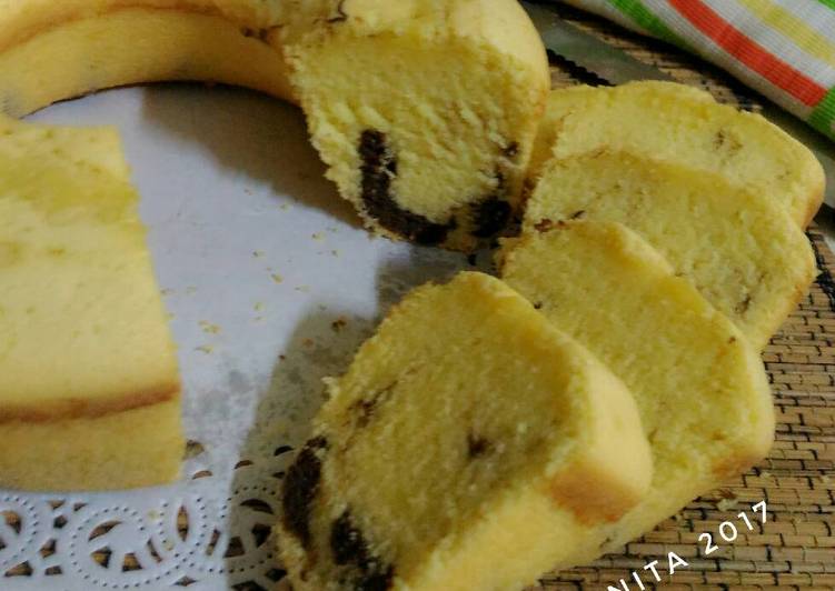 resep lengkap untuk Marmer cake jadul (all in one method) ala Pak Sahak Pribadi