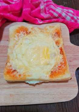 Roti tawar panggang telur dan keju #maree