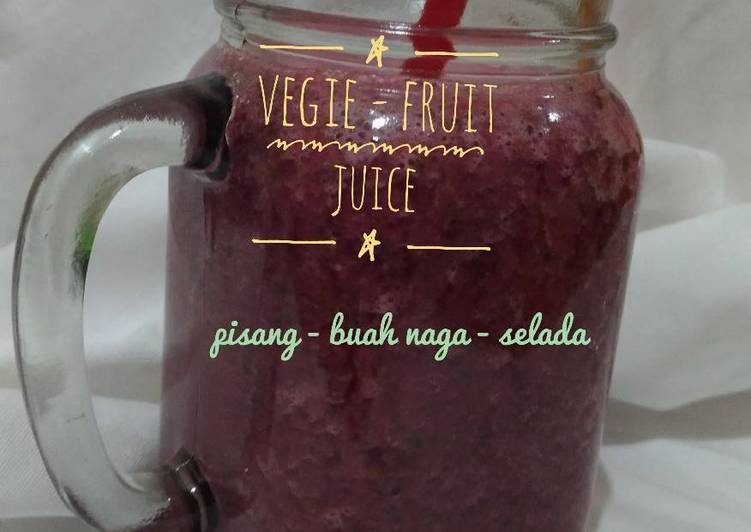 resep lengkap untuk Jus PNS-2 : Pisang buah Naga Selada