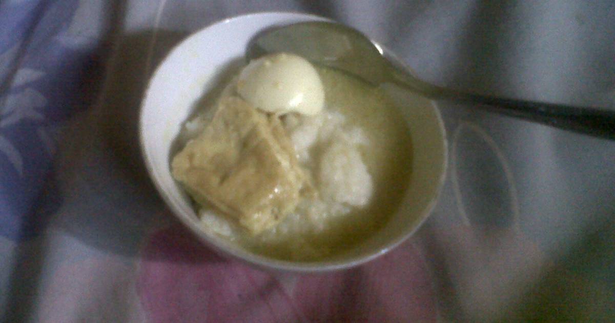 Resep Bubur opor tahu telur praktis buat  yg  lagi  sakit 