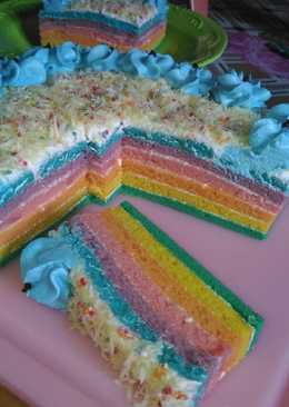 Rainbow cake super lembut