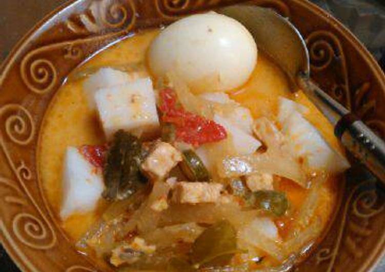 resep Ketupat Sayur labu siam