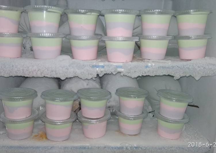 cara membuat Ice cream pop ice homemade simple