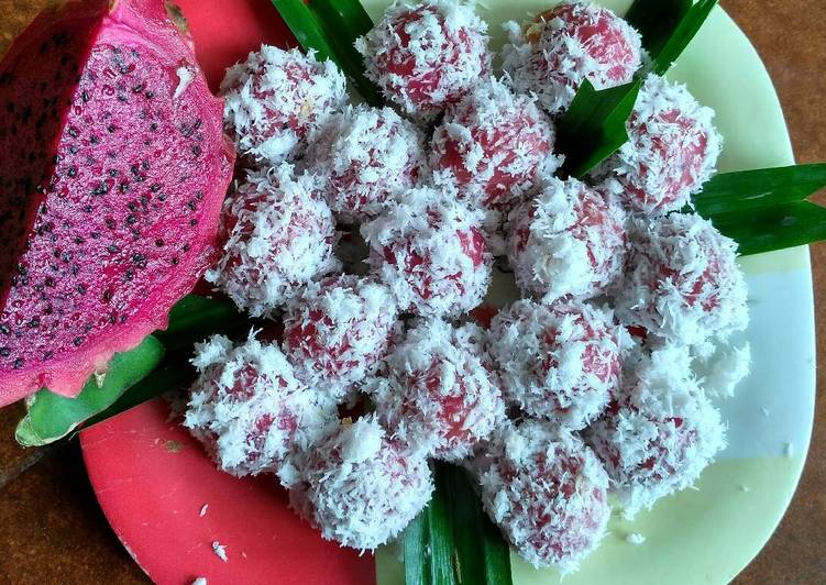 Resep Klepon Dragon fruit Karya Babanya Belva