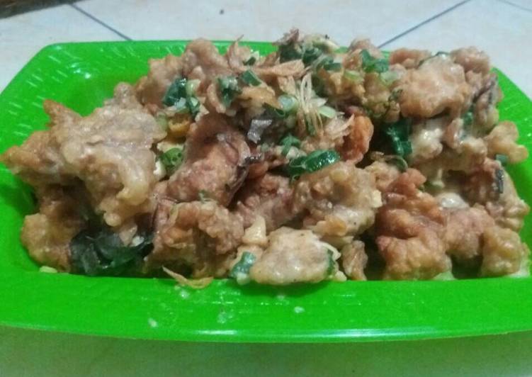 gambar untuk resep makanan Salted egg yolk chicken (ayam saus telur asin)