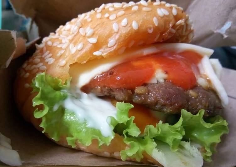 resep lengkap untuk Beef Burger