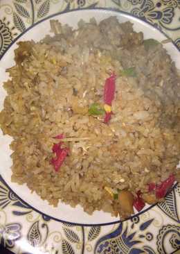 Nasi goreng jamur enoki